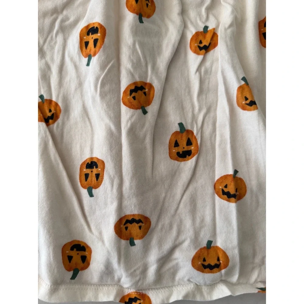 Old Navy Girls 5T Halloween Pumpkin Jack-O-Lantern‎ Long Sleeve Dress Cream